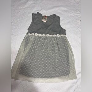 Gray and Cream Kids Casual Dress
